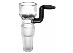 Γυάλινο Bowl για Bong με Λαβή και Γυάλινη Σίτα - Μαύρο Dual Size SG14/19