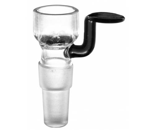 Γυάλινο Bowl για Bong με Λαβή και Γυάλινη Σίτα - Μαύρο Dual Size SG14/19 - Τιμή: 9,90€