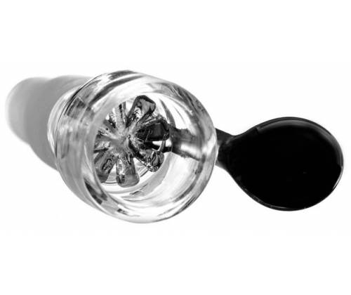 Γυάλινο Bowl για Bong με Λαβή και Γυάλινη Σίτα - Μαύρο Dual Size SG14/19 - Τιμή: 9,90€