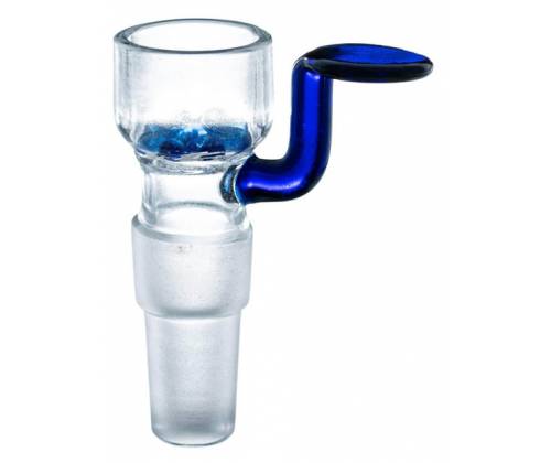 Γυάλινο Bowl για Bong με Λαβή και Γυάλινη Σίτα - Μπλε Dual Size SG14/19 - Τιμή: 9,90€