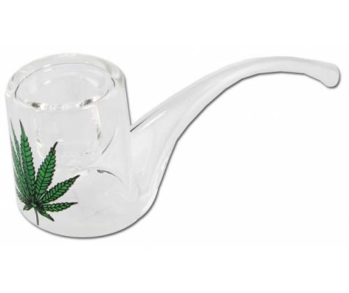 Πίπα Γυάλινη Pipe Hemp με Καμπυλωτό Επιστόμιο - 10cm - Τιμή: 4,90€