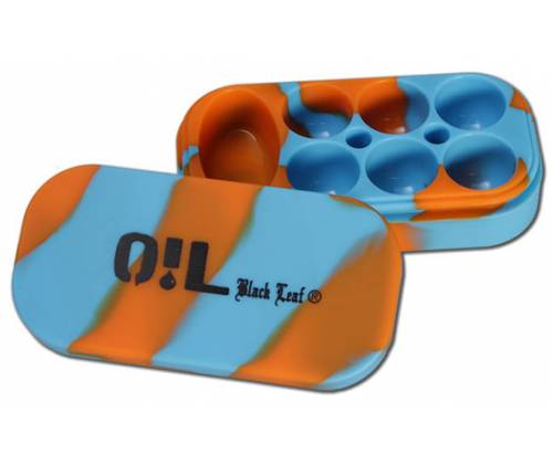 Θήκη Σιλικόνης Black Leaf Oil Jar με 7 Θέσεις Αποθήκευσης - 6x4ml & 1x10ml - Τιμή: 7,40€