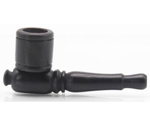 Ξύλινη Πίπα Hemp Μαύρη - 8cm - Τιμή: 3,20€