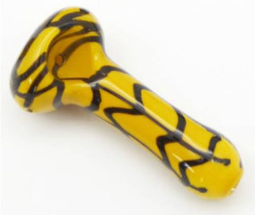 Χειροποίητη Γυάλινη Πίπα Pipe Yellow Black - 10cm - Τιμή: 9,90€