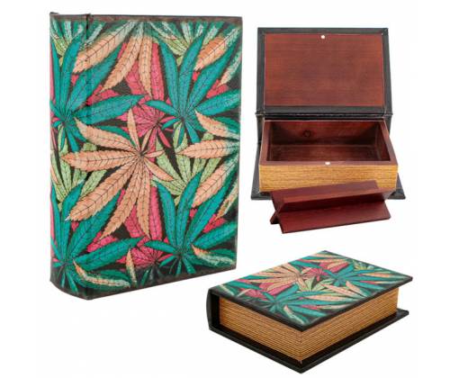 Καβάτζα - Κουτί Αποθήκευσης Βιβλίο «Canna Leaves» Μικρό (18x13cm) - Τιμή: 18,50€