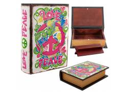 Καβάτζα - Κουτί Αποθήκευσης Βιβλίο «Love & Peace» Μικρό (18x13cm)