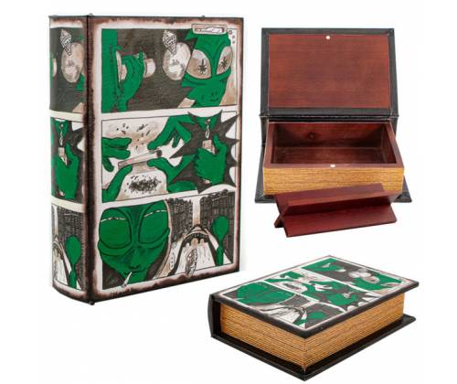 Καβάτζα - Κουτί Αποθήκευσης Βιβλίο «Alien Visitor» Μικρό (18x13cm) - Τιμή: 18,50€