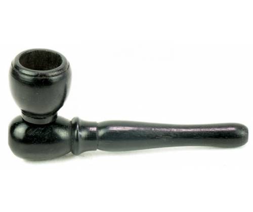 Ξύλινη Πίπα Hemp Μαύρη - 10cm - Τιμή: 4,20€