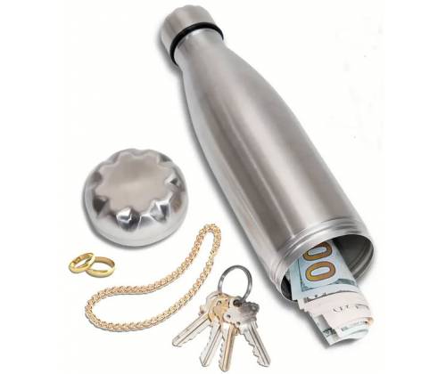 Μπουκάλι Θερμός Μεταλλικό Ασημί 27cm - Καβάτζα Ασφαλείας - Τιμή: 26,50€