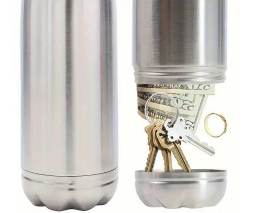 Μπουκάλι Θερμός Μεταλλικό Ασημί 27cm - Καβάτζα Ασφαλείας - Τιμή: 26,50€