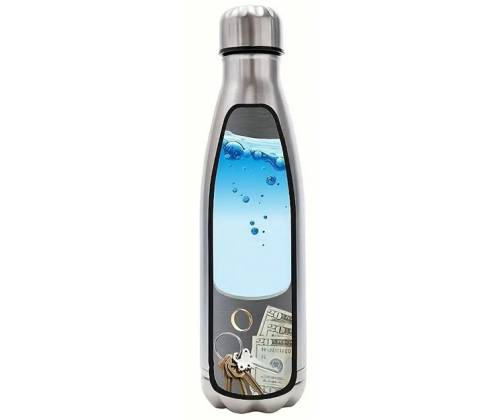 Μπουκάλι Θερμός Μεταλλικό Ασημί 27cm - Καβάτζα Ασφαλείας - Τιμή: 26,50€