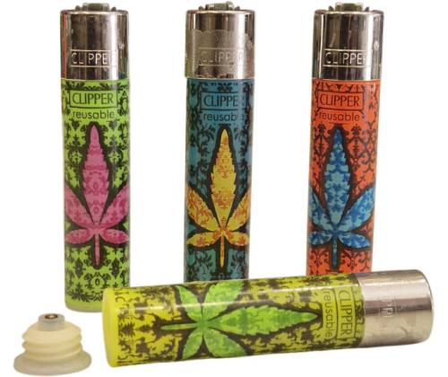 Clipper Lighter with Screw Base "Color Leaf" - Stash Can - Price: 11,90€