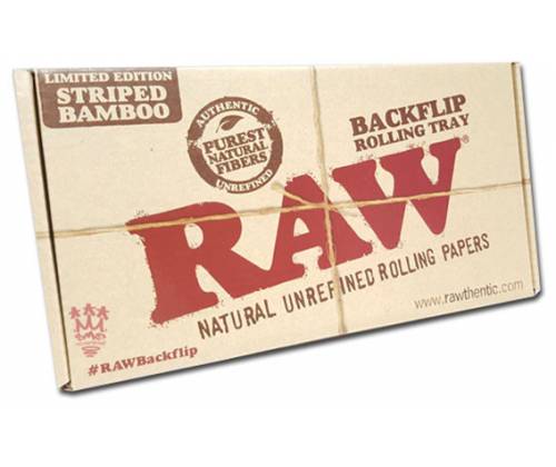 RAW Bambo BackFlip Rolling Tray Wooden Box - STRIPED -  Price: 34,50€