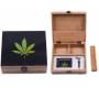 Wooden Storage Box Green Leaf 19x17x7cm & Ashtray and Pipe -  Price: 19,70€
