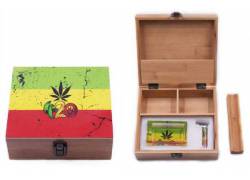 Ξύλινο Κουτί Αποθήκευσης 420 Rasta 19x17x7cm & Σταχτοδοχείο και Πιπάκι