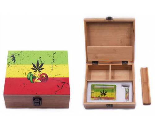 Ξύλινο Κουτί Αποθήκευσης 420 Rasta 19x17x7cm & Σταχτοδοχείο και Πιπάκι - Τιμή: 19,70€