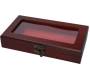 Wooden Storage Box with Window - Dark Brown (23x13x4cm) - Price: 9,80€