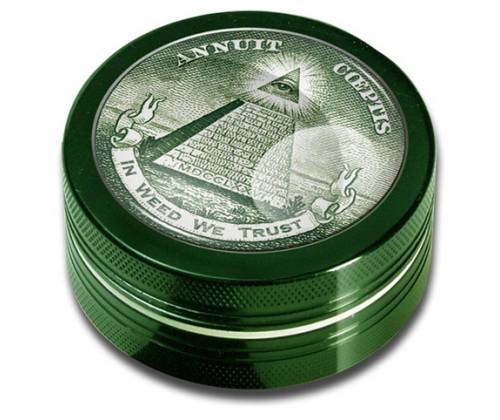 Grinder 50mm Aluminum "In Weed We Trust"- 2 Parts -  Price: 12,90€