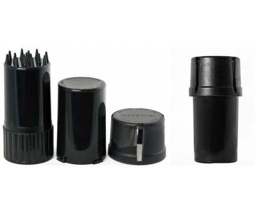 Grinder Τρίφτης Πλαστικός MedTainer με Αποθηκευτικό Χώρο - Μαύρο - Τιμή: 3,40€