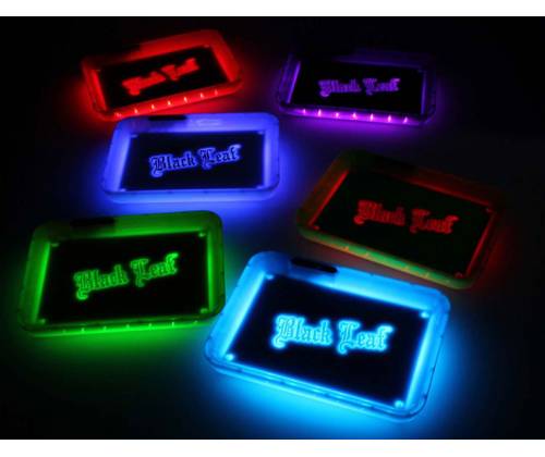 Black Leaf Rolling Tray Δίσκος LED - Μωβ (28x21cm) - Τιμή: 29,90€