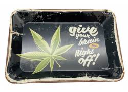 Rolling Tray Μεταλλικός Δίσκος Give your Brain - Mini (18x12cm)