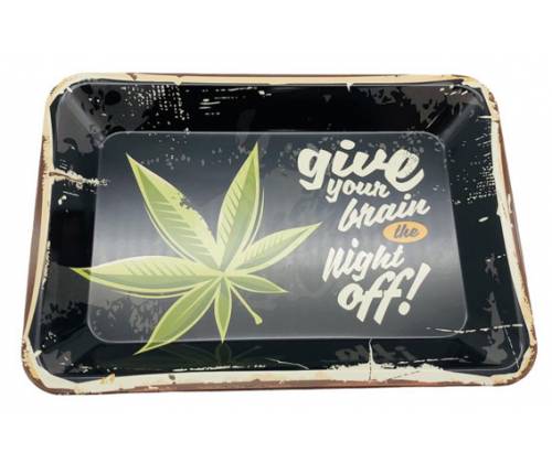 Rolling Tray Μεταλλικός Δίσκος Give your Brain - Mini (18x12cm) - Τιμή: 6,50€