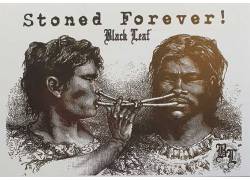 Black Leaf Card Postal | Stoned Forever 14mm x 10mm