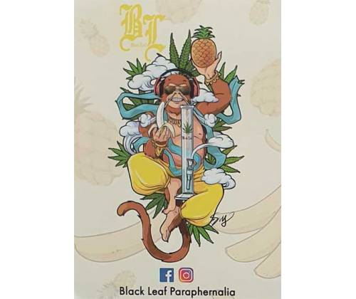 Black Leaf Αυτοκόλλητο Sticker | Monkey 10,5mm x 7,5mm - Τιμή: 0,40€