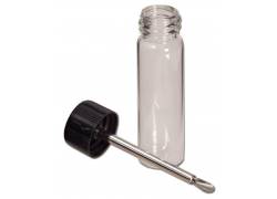 Γυάλινο Storage Bottle with Telescopic Spoon Διάφανο Large - 50mm (SN08)