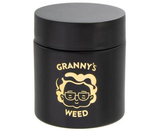 Γυάλινο Βάζο Granny's Smellproof Jar 120ml (4oz) με Γυαλί UV - Κλείνει Αεροστεγώς (Μαύρο) - Τιμή: 7,40€
