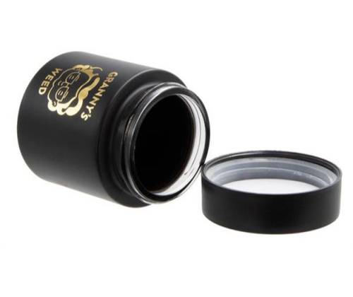 Γυάλινο Βάζο Granny's Smellproof Jar 120ml (4oz) με Γυαλί UV - Κλείνει Αεροστεγώς (Μαύρο) - Τιμή: 7,40€