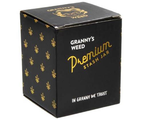 Γυάλινο Βάζο Granny's Smellproof Jar 120ml (4oz) με Γυαλί UV - Κλείνει Αεροστεγώς (Μαύρο) - Τιμή: 7,40€