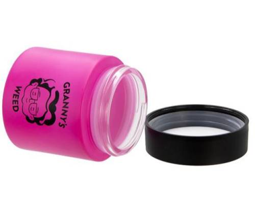 Γυάλινο Βάζο Granny's Smellproof Jar 120ml (4oz) με Γυαλί UV - Κλείνει Αεροστεγώς (Ροζ) - Τιμή: 7,40€