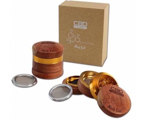 Black Leaf Grinder «CBD» Wooden - Metal 60mm-4 Parts -  Price: 37,50€
