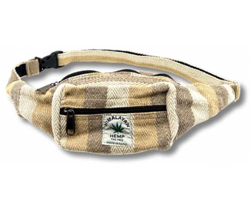 Himalayan Hemp Waist Bag Handmade from Himalayan Hemp - Brown Stripes -  Price: 18,60€