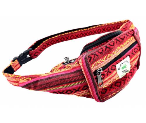 Himalayan Hemp Τσαντάκι Μέσης Χειροποίητο από Κάνναβη Ιμαλαϊων - Red - Τιμή: 18,60€