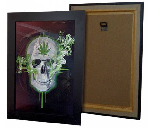 3D Εικόνα Διακοσμητική Illusion για Τοίχο με Ξύλινο Τελάρο Skull - 3 μοτίβα (46.5x36.3cm) - Τιμή: 12,50€