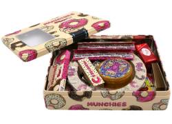 Monkey King Metal Box Try Kit Set with Grinder, Lighter, Ashtray, Rolling Papers and Cigars - Munchies Design