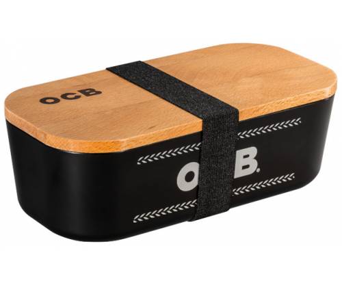 Πλαστικό Κουτί Αποθήκευσης OCB Μαύρο 20x10.5x6.5cm με Ξύλινο Καπάκι-Δίσκο - Τιμή: 17,50€