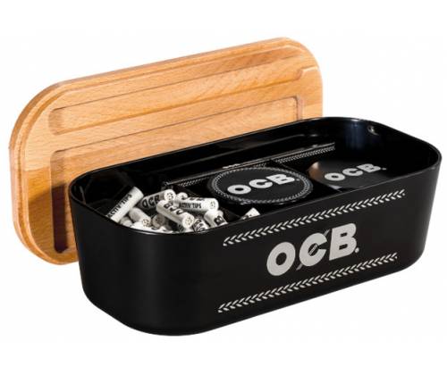 Πλαστικό Κουτί Αποθήκευσης OCB Μαύρο 20x10.5x6.5cm με Ξύλινο Καπάκι-Δίσκο - Τιμή: 17,50€