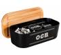Πλαστικό Κουτί Αποθήκευσης OCB Μαύρο 20x10.5x6.5cm με Ξύλινο Καπάκι-Δίσκο - Τιμή: 17,50€