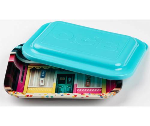 OCB Rolling Tray Δίσκος Blue με Καπάκι - Mini (19x14cm) - Τιμή: 7,90€