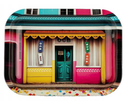 OCB Rolling Tray Δίσκος Blue με Καπάκι - Mini (19x14cm) - Τιμή: 7,90€