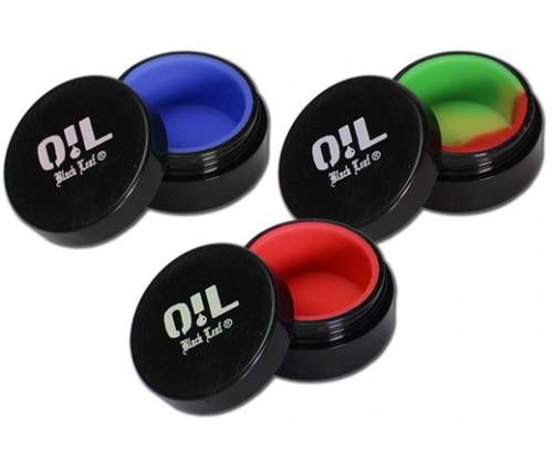 Πλαστικό Βάζο Black Leaf Oil Jar 3ml - Εσωτερικό Σιλικόνη - Τιμή: 2,90€