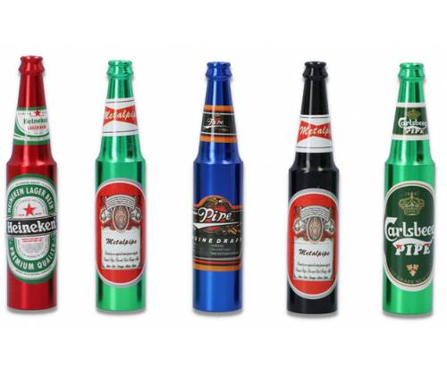 Μεταλλική Πίπα Beer Bottle 8.5cm - Διάφορα Σχέδια - Τιμή: 3,40€
