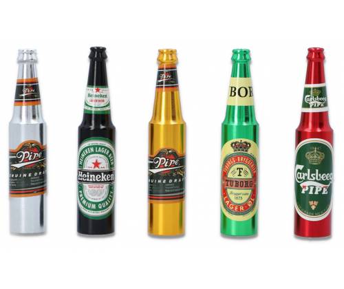 Μεταλλική Πίπα Beer Bottle 8.5cm - Διάφορα Σχέδια - Τιμή: 3,40€