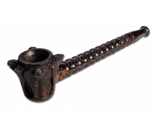 Ξύλινη Πίπα με Ανάγλυφα Σχέδια Μαύρη 18cm - Ebony - Τιμή: 12,40€