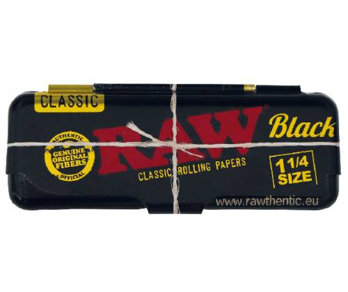 RAW Metal Tin Θήκη για Χαρτάκια 1¼  - Black Classic - Τιμή: 2,00€