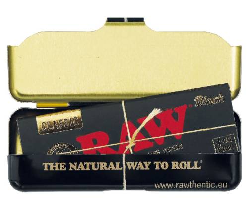 RAW Metal Tin Θήκη για Χαρτάκια 1¼  - Black Classic - Τιμή: 2,00€