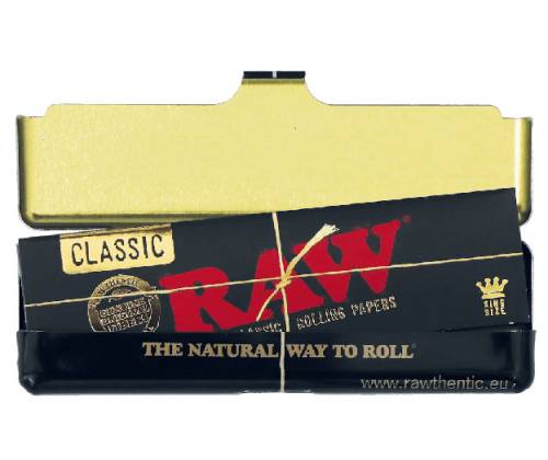 RAW Metal Tin Θήκη για Χαρτάκια KS - Black Classic - Τιμή: 2,00€